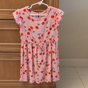 Wonderkids Pink Dress with Cherry Pattern